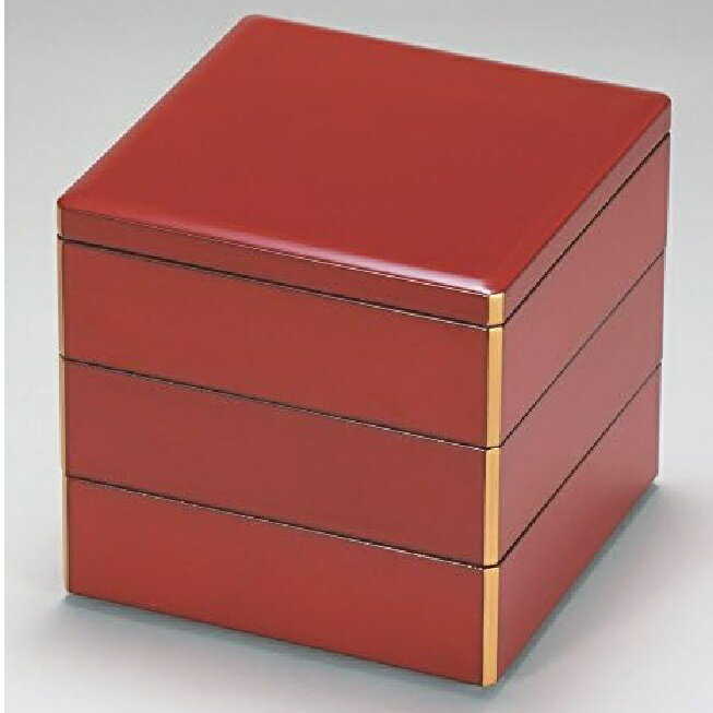 越前漆器・越前塗 漆遊館 茜内黒 渕金 65面取三段重