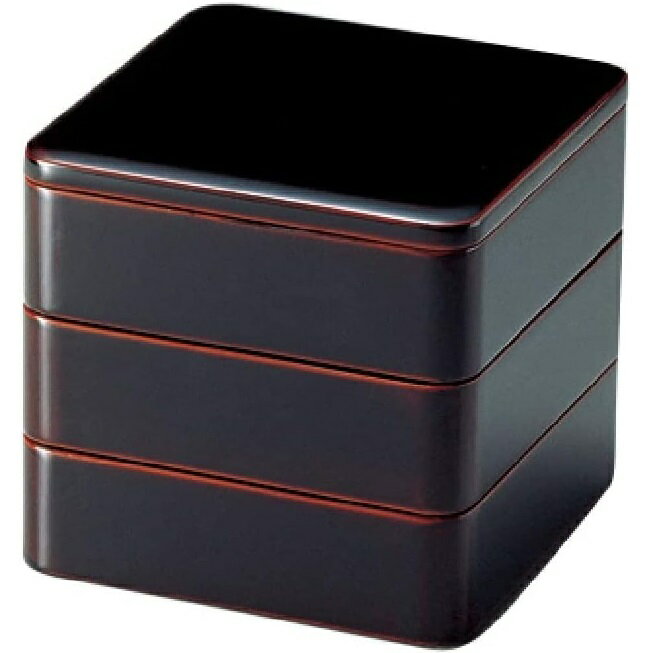 越前漆器・越前塗 漆遊館 溜内朱 60隅丸三段重