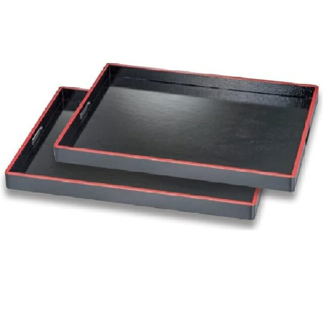 Rakuten - 越前漆器・越前塗 漆遊館 黒天朱 広幅 運び盆