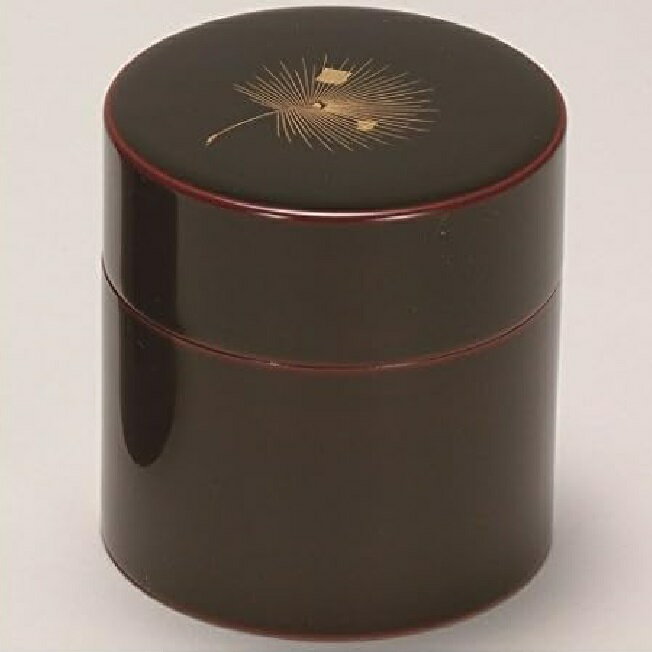 越前漆器・越前塗 漆遊館 溜 飛花 茶筒 中蓋付