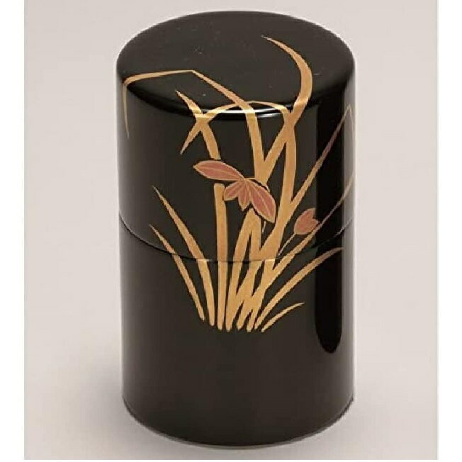 越前漆器・越前塗 漆遊館 黒 蘭 高茶筒 中蓋付