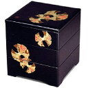 会津漆器・会津塗 黒 6.5 三段重 新梅