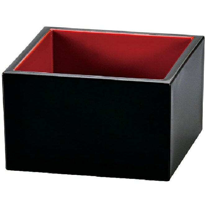 会津漆器・会津塗 一合升 黒内朱