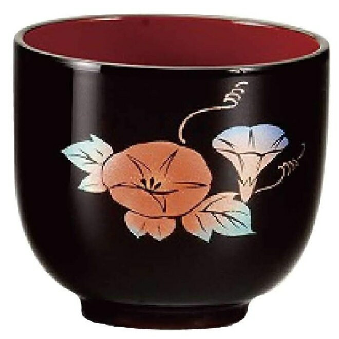Rakuten - 会津漆器・会津塗 溜内朱 都 ぐい呑み (8月/朝顔)