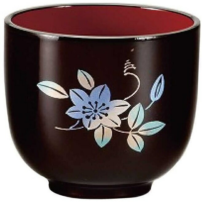 会津漆器・会津塗 溜内朱 都 ぐい呑み (7月/鉄仙)