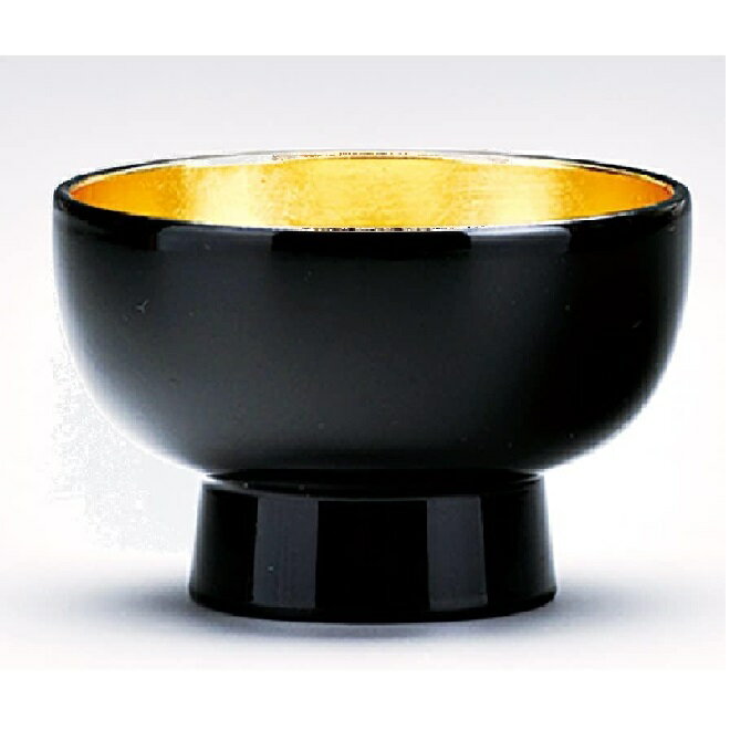 会津漆器・会津塗 丸好 ぐい呑み (黒内金箔)