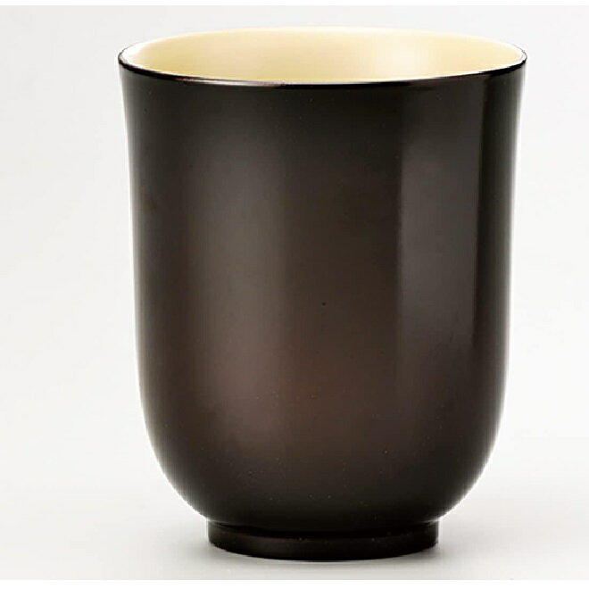 会津漆器・会津塗 湯呑 溜内白