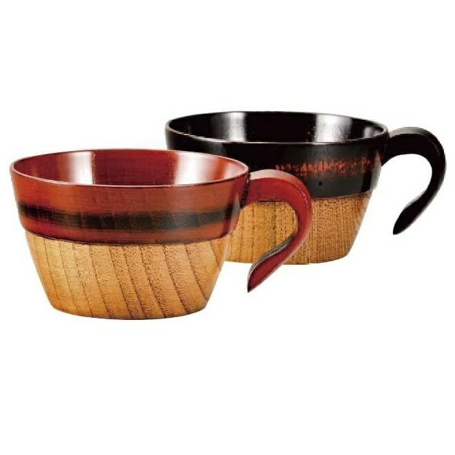 会津漆器・会津塗 曙・根来 スタッキングスープ椀（漆） ペア