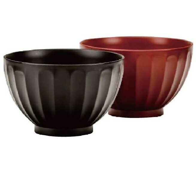 会津漆器・会津塗 溜・朱 5.0 しのぎ 椀 ペア