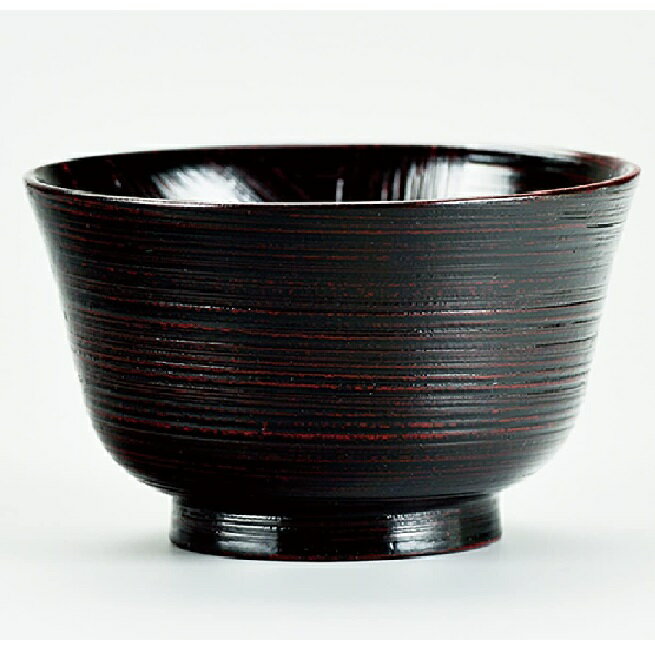 会津漆器・会津塗 4.5 羽反 丼（漆） (曙刷毛目)