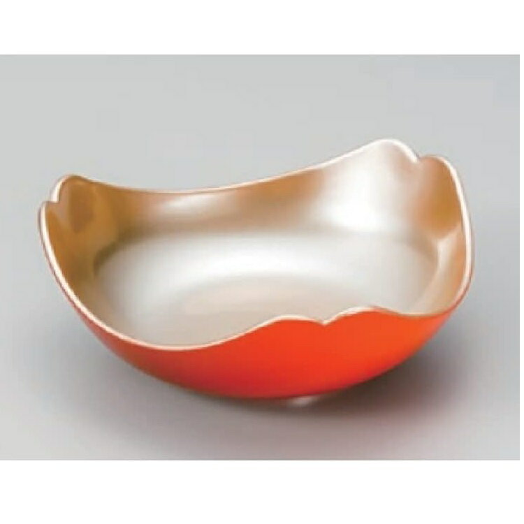 越前漆器・越前塗 漆遊館 朱内銀地 三つ葉盛器