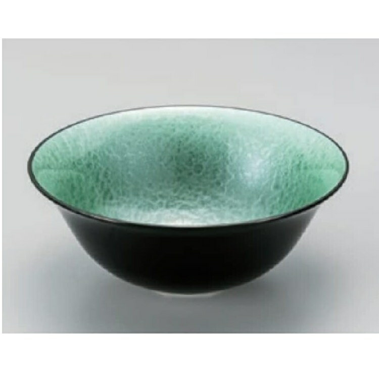 越前漆器・越前塗 漆遊館 羽反小鉢 (グリーンマリン裏黒)