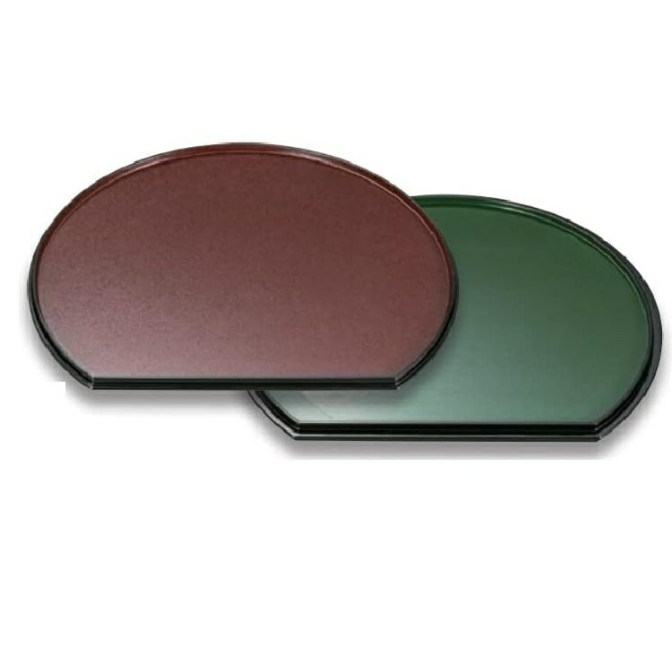 越前漆器・越前塗 漆遊館 溜(漆塗風) 裏黒布目 両面半月膳