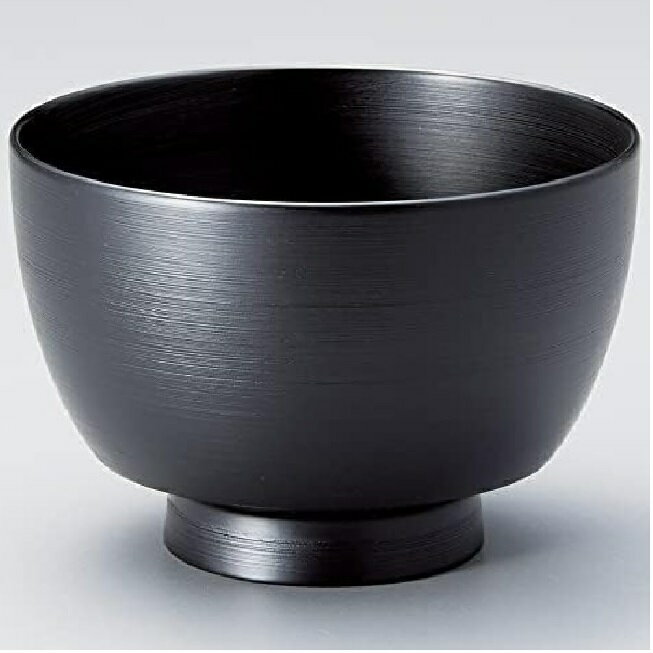 越前漆器・越前塗 雅乃 駒型汁椀 刷毛錆 黒 (食洗機対応)