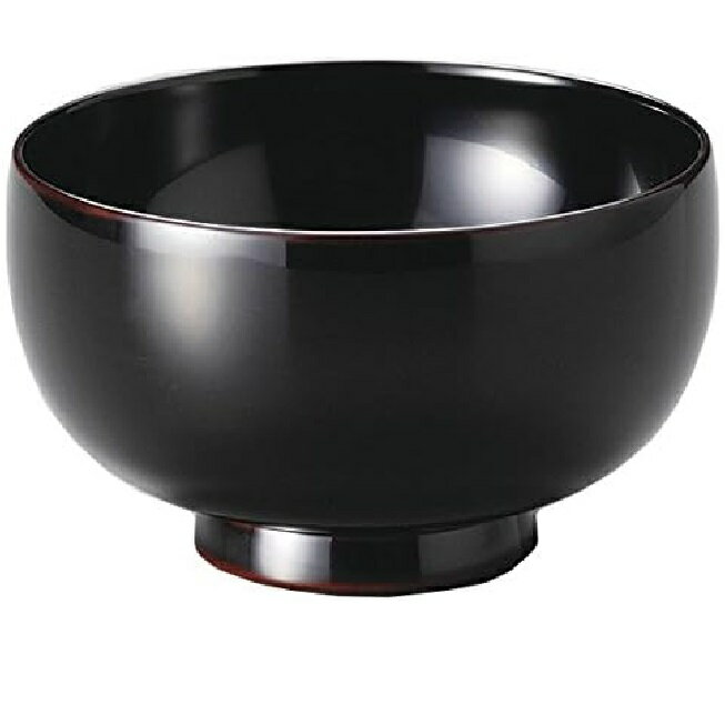 越前漆器・越前塗 雅乃 布袋汁椀 溜内黒 (伝統工芸士・梶原伸夫作)