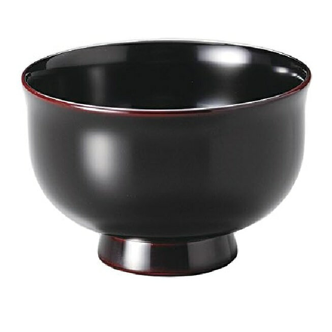 越前漆器・越前塗 雅乃 羽反り汁椀 溜内黒 (伝統工芸士・梶原伸夫作)