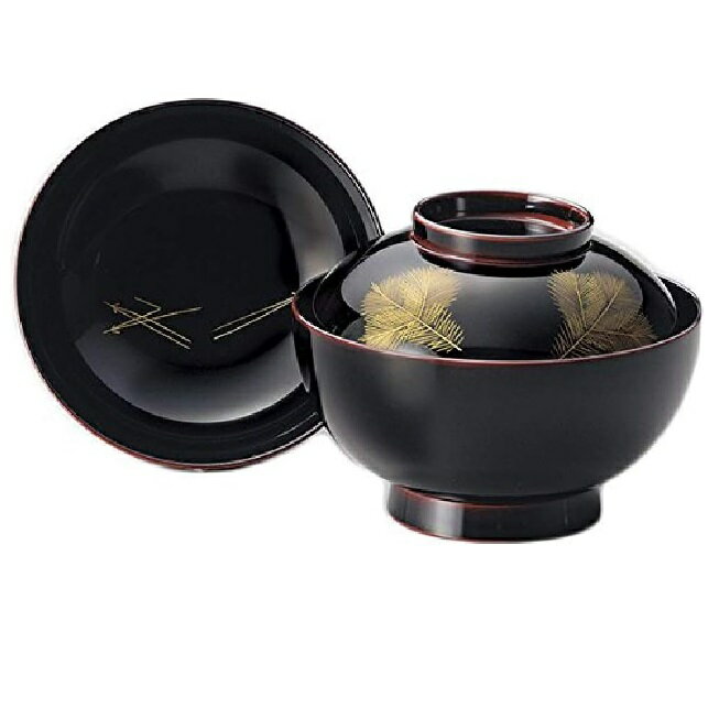 越前漆器・越前塗 雅乃 雑煮椀 沈金若松 溜