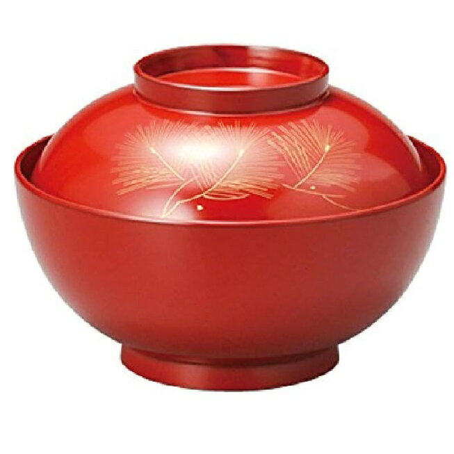 越前漆器・越前塗 雅乃 雑煮椀 沈金松 朱 (日展作家・冨田立山作)