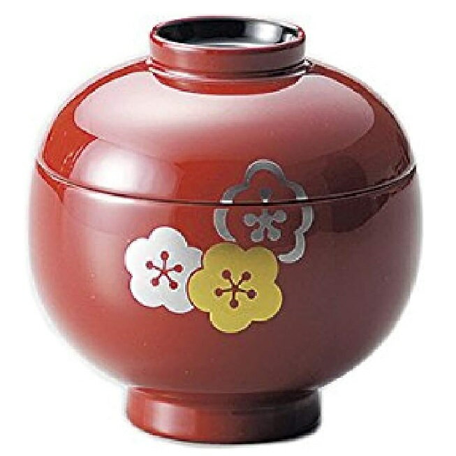 越前漆器・越前塗 雅乃 小吸物椀 梅ちらし 溜内黒