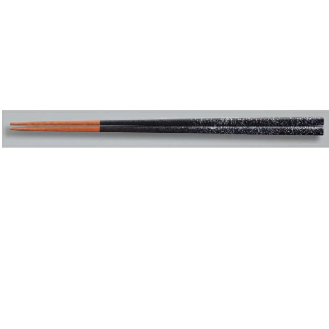 越前漆器・越前塗 漆遊館 銀散らし 角箸 (黒)