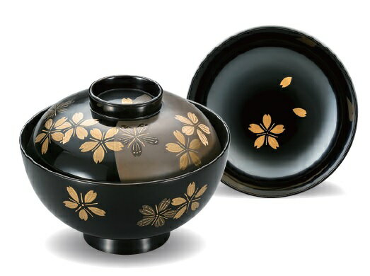 越前漆器　雪月花　吸物椀　φ12.1×9.5cm