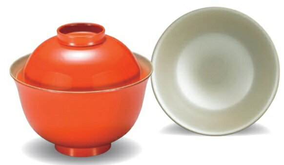 越前漆器　朱内銀　京千鳥吸物椀　耐熱　　φ11.3×9.9cm　約275ml　食洗器OK
