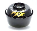 越前漆器 千羽鶴お多福吸物椀 総黒/総朱(食洗器OK)(3)