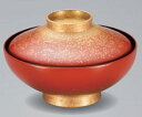 越前漆器 吸物椀 朱 金散らし4寸平富士椀(食洗器OK)(3)
