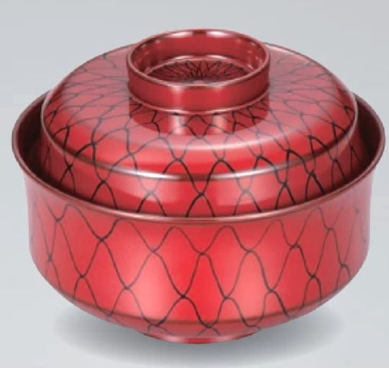 越前漆器　総朱黒網目　45天竜寺　煮物椀　約470ml＜越前漆器　正月　迎春　お祝い　お返し　引き出物　敬老の日＞