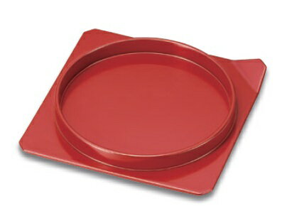 楽天七to八-Seven to eight-越前漆器 茜朱/裏黒　葵皿　盛器　16.8×16.8×2.0cm