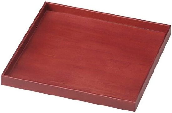 越前漆器　春慶漆風塗　裏黒懐石膳　30.3×30.3×2.4cm　日本製＜越前漆器　正月　迎春　お祝い　お返し..