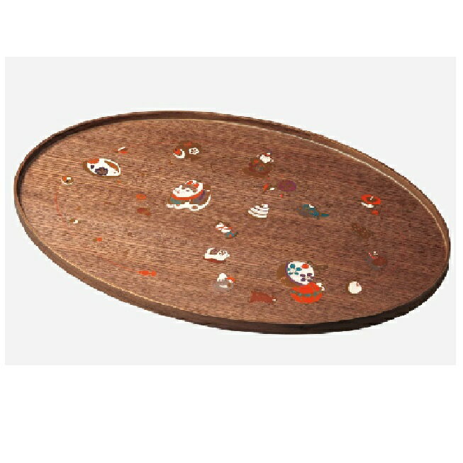 楽天七to八-Seven to eight-越前漆器・越前塗 雅乃 TOSOトレー （屠蘇盆）　十二支 ウォールナット