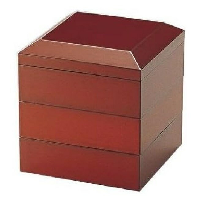 越前漆器・越前塗 雅乃 面取45三段重 古代朱