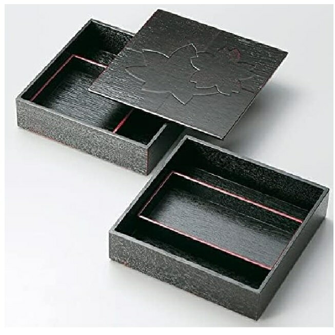 越前漆器・越前塗 雅乃 色紙春秋布張 70二段オードブル (曙)