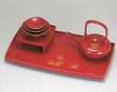 越前漆器 朱 若松沈金 屠蘇器 化粧箱 39.5×22.6×19cm