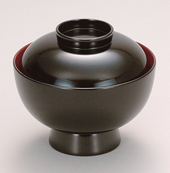 越前漆器　黒内朱　雑煮椀　φ13×11.4cm 約480ml(越前漆器 お好み椀 お雑煮椀 煮物椀 お椀 沈金 若松 見..