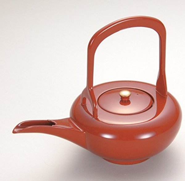 楽天七to八-Seven to eight-越前漆器　朱天金　平形銚子　化粧箱　19×12×16.3cm　＜越前漆器　正月　迎春＞