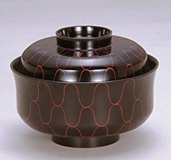 越前漆器　朱網目　天竜寺煮物椀　φ13.5×9.9cm　約470ml＜越前漆器　正月　迎春　お祝い　お返し　引き出物　敬老の日＞