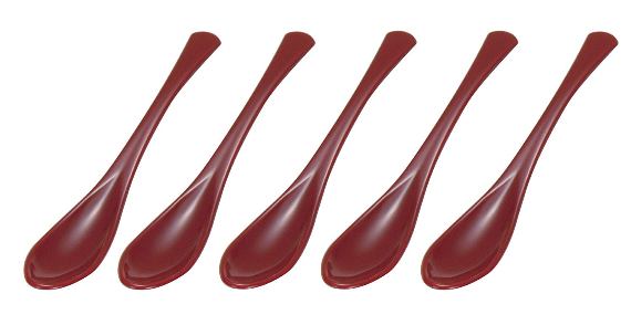 越前漆器　かゆスプーン(小) 朱 5本セット