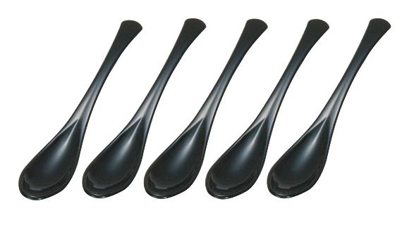 越前漆器　かゆスプーン(小) 黒 5本セット