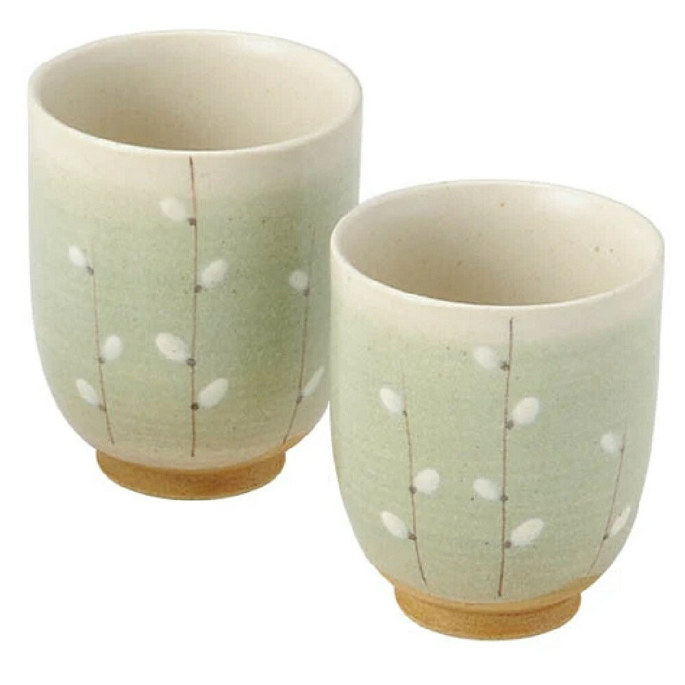 美濃焼 春山窯 もえぎ組湯呑 （大） 200ml （小） 175ml