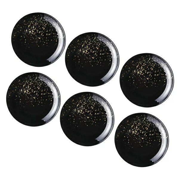 Arda（アルダ）ガラス丸皿 ラフィヌモン ブラックプレート28（6枚組）