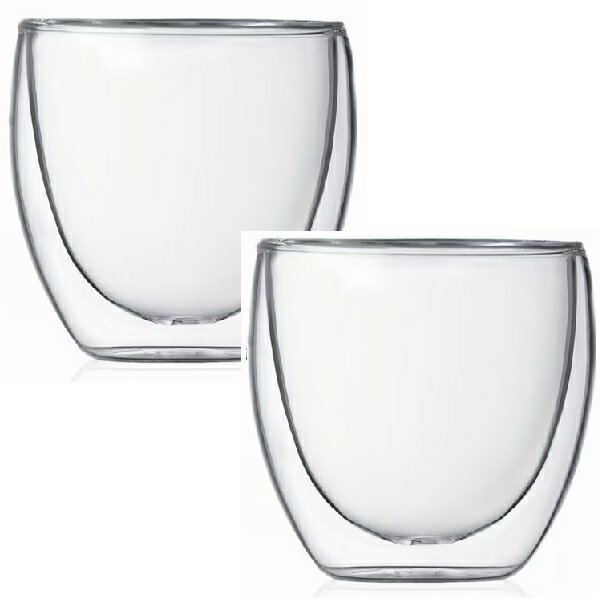 （2個入）bodum（ボダム）タンブラー ダブルウォールグラス パヴィーナ 80 80ml 食洗機対応 保冷 保温 耐熱グラス