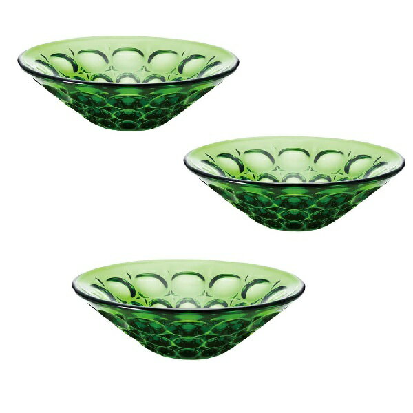 【3客組】アデリア(ADERIA) 庄内クラフト デザートグラス ガラス 小鉢 水月 グリーン 日本製 クリスタルガラス