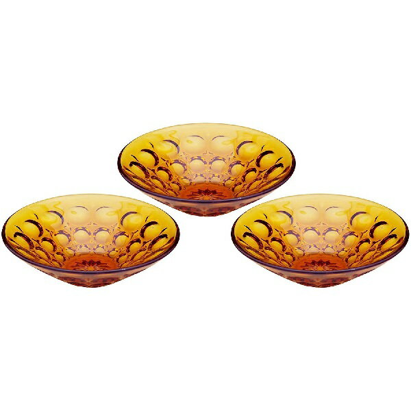 【3客組】アデリア(ADERIA) 庄内クラフト デザートグラス ガラス 小鉢 水月 アンバー 日本製 クリスタルガラス