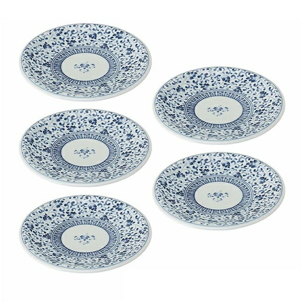 波佐見焼 藍屋 取皿 藍染唐草 (5枚組)