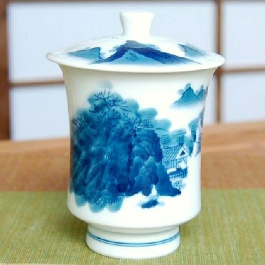 有田焼 鍋島山水（大）蓋付湯呑