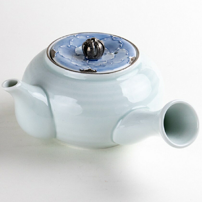 有田焼 プラチナ牡丹 U急須 ステンレス製の網茶漉し付