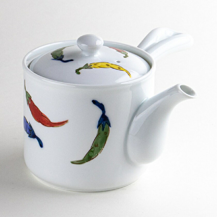 有田・波佐見焼 色彩からし 軽々U急須 ステンレス製の網茶漉し付き