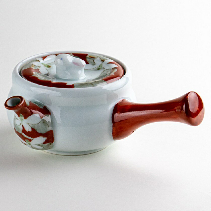 有田・波佐見焼 花ごころ U急須 実用的なステンレス製の茶こし付き